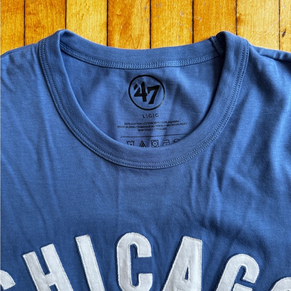 NWT 47 Chicago Cubs Cooperstown Collection Cadet Blue T-Shirt Sz. L - Picture 4 of 6